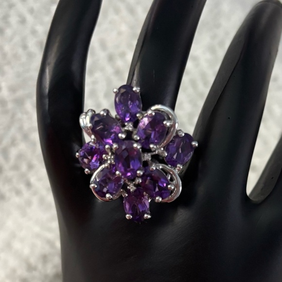 African Amethyst Sterling Silver Ring size 7